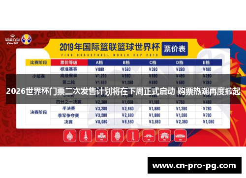 2026世界杯门票二次发售计划将在下周正式启动 购票热潮再度掀起